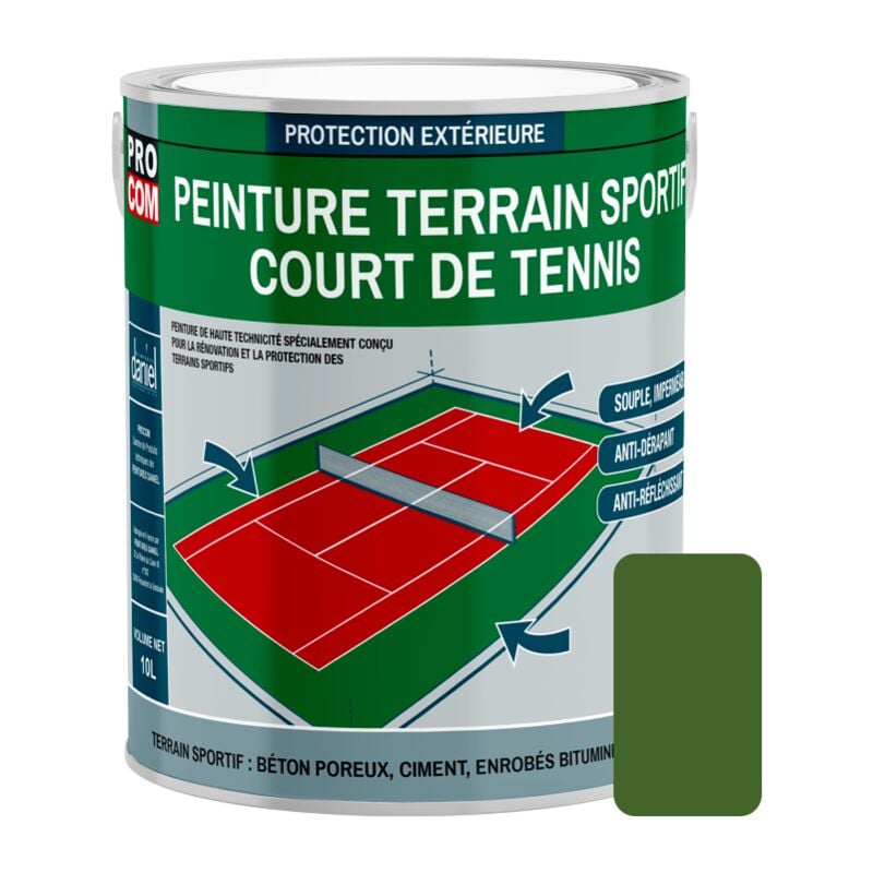 Peinture tennis, peinture terrain de sport, rénovation et protection de terrain sportif Procom 4b6331 2.5 litres