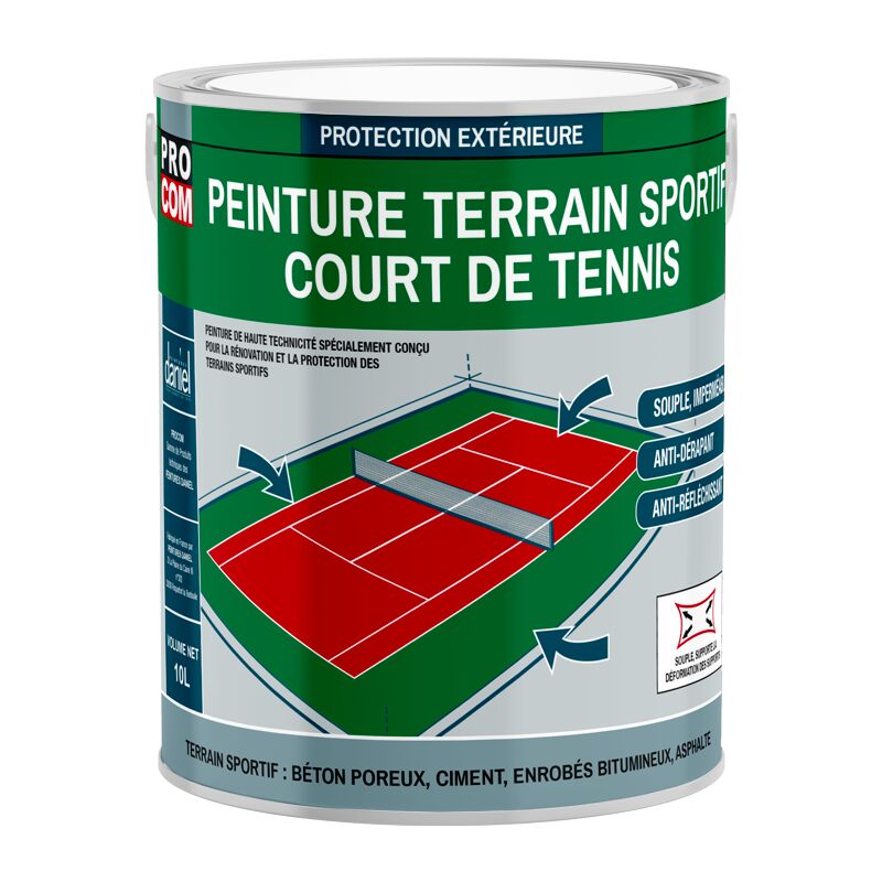 Procom - Peinture tennis, peinture terrain de sport, rénovation et protection de terrain sportif ffffff 2.5 litres