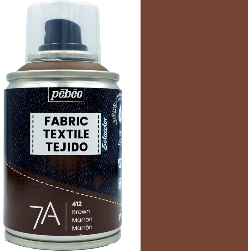 Peinture textile spray Pébéo 7A marron 100ml aérosol textile 412