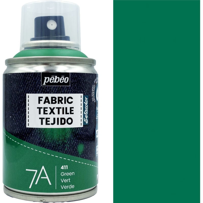 Pebeo - Peinture textile spray Pébéo 7A vert 100ml aérosol textile 411
