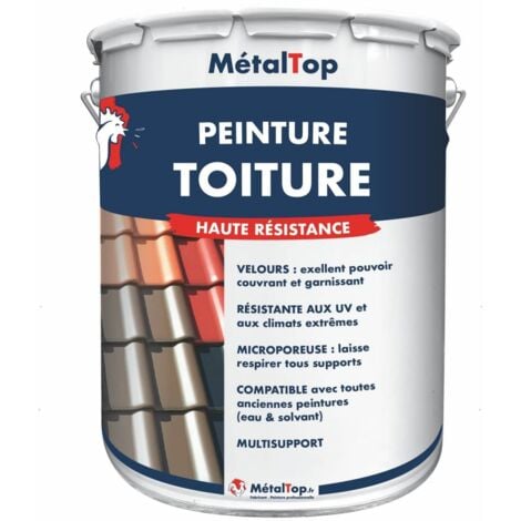 Peinture Toiture - Pot 5 L    - 9017 - Noir signalisation - Metaltop