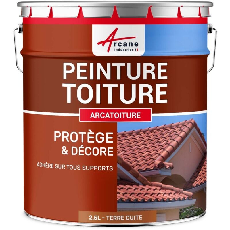 Arcane Industries - Peinture toiture tuile ciment terre cuite - 2.5 l Terre cuite - ral 8023