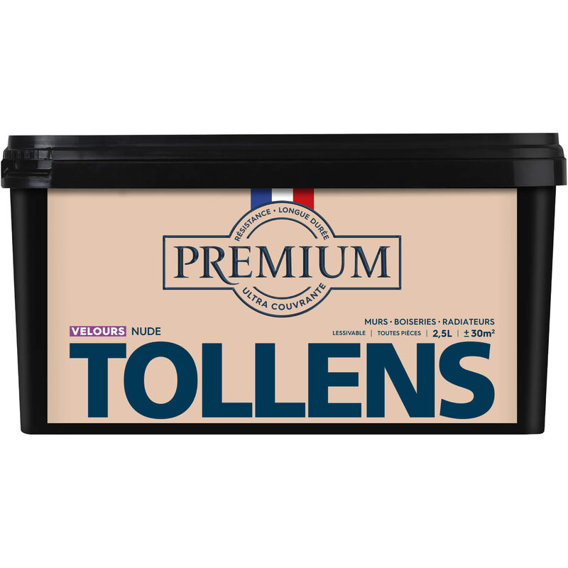 Peinture couleurs - Ultra Couvrante Tollens Résistante - Velours - Nude - 2,5L