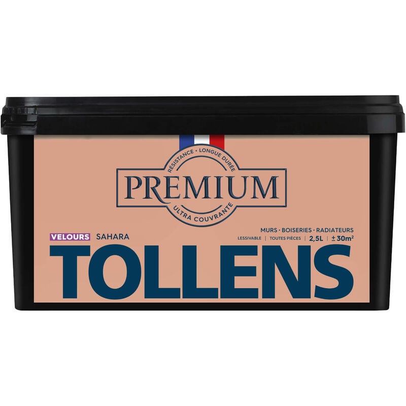 Peinture couleurs - Ultra Couvrante Tollens Résistante - Velours - Sahara - 2,5L