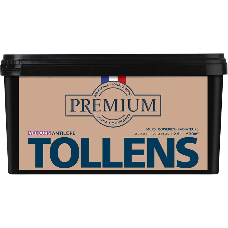 Peinture couleurs - Ultra Couvrante Tollens Résistante - Velours - Antilope - 2,5L