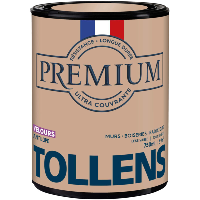 Peinture couleurs - Ultra Couvrante Tollens Résistante - Velours - Antilope - 0,75L