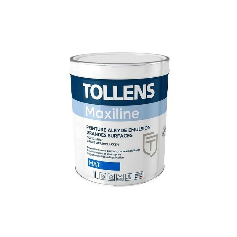 Peinture Tollens professionnelle Maxiline Mat Couleur: Blanc - Conditionnement: 1 Litre