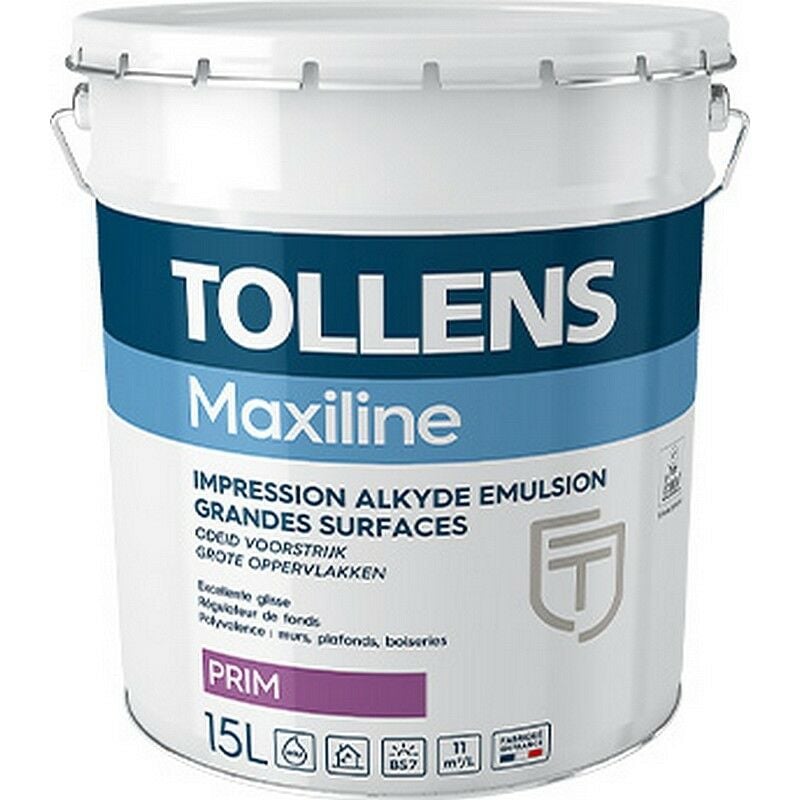 Peinture Tollens professionnelle Maxiline Prim Couleur: Blanc - Conditionnement: 15 Litres