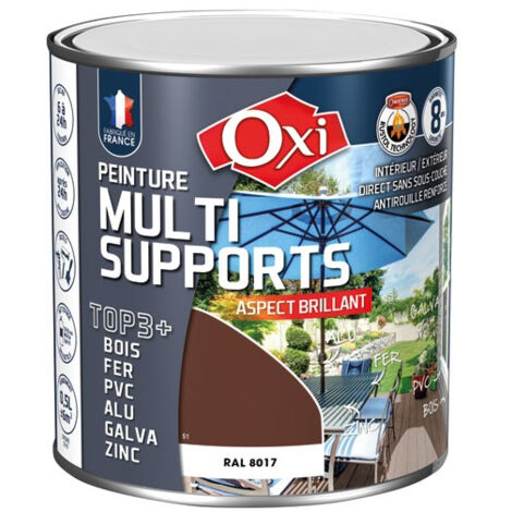Peinture top 3 bois fer pvc 500ml brun brillant ral8017 - OXI