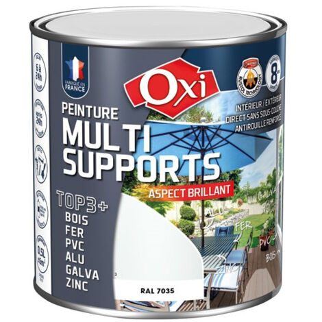 Peinture top 3 bois fer pvc 500ml gris clair brill. ral7035 - OXI