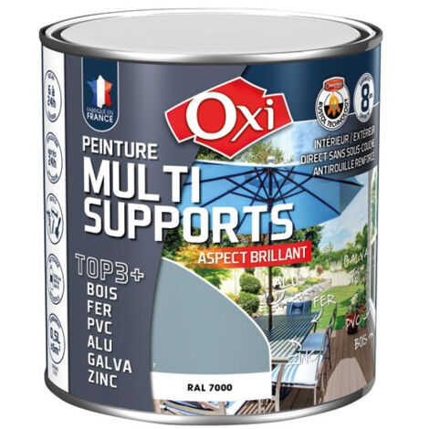 Peinture top 3 bois fer pvc 500ml gris foncé brill. ral7000 - OXI