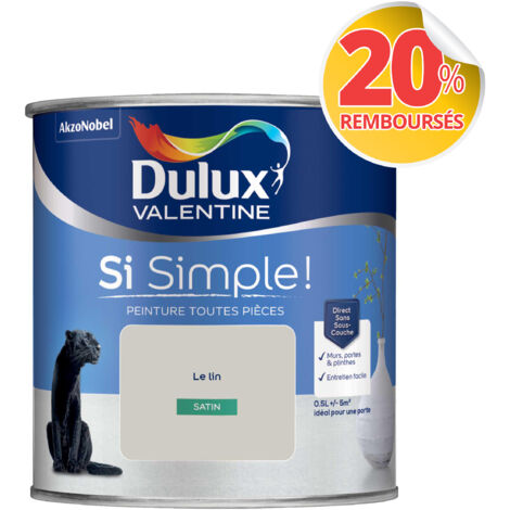 Peinture toutes pièces Dulux Valentine Si Simple  Satin Le Lin 0,5 L