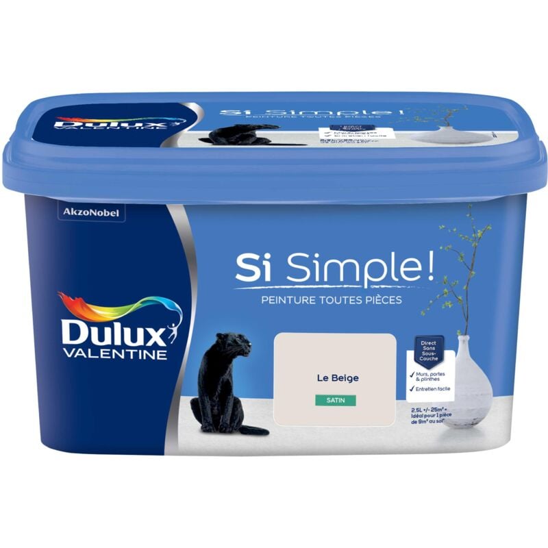 Peinture toutes pièces Si Simple Aspect Satin - Le Beige 2,5 L - Dulux Valentine