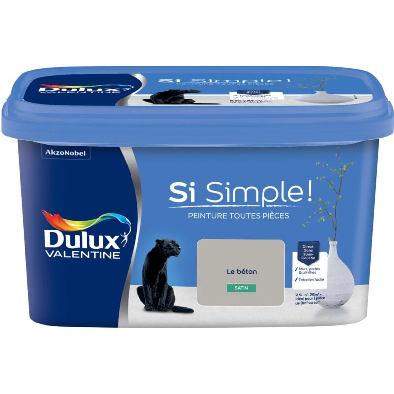 Peinture toutes pièces Si Simple Aspect Satin - Le Béton 2,5 l Dulux Valentine