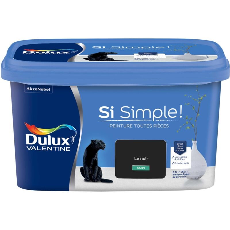 Peinture toutes pièces Si Simple Aspect Satin - Le Noir 2,5 l Dulux Valentine
