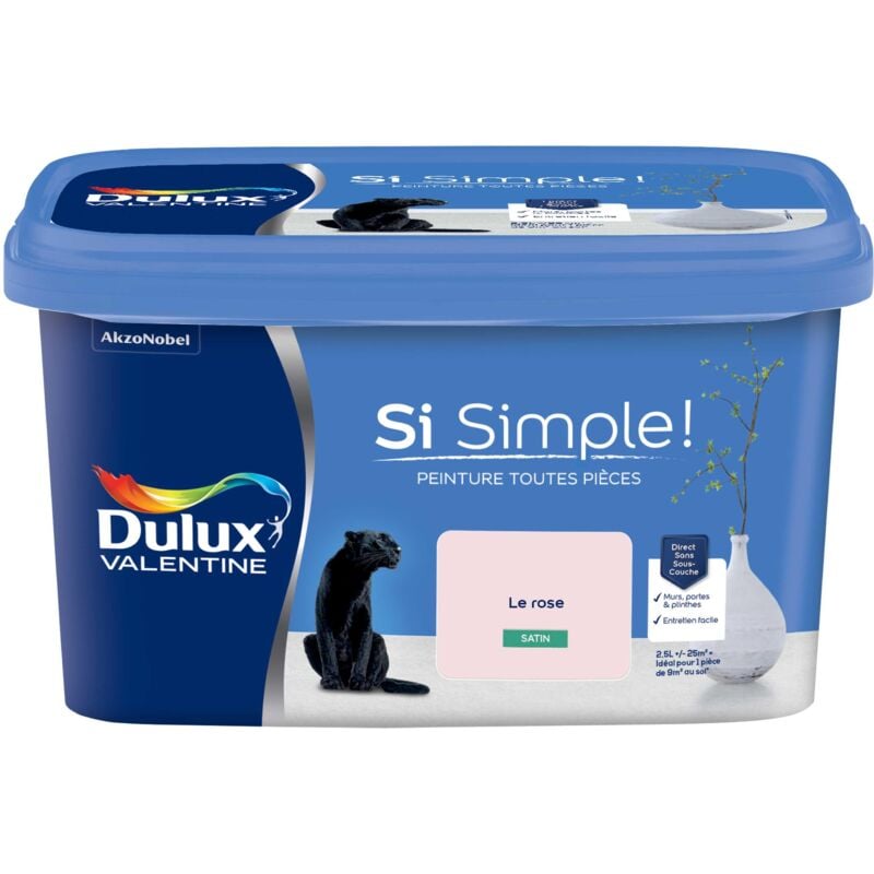 Peinture toutes pièces Si Simple Aspect Satin - Le Rose 2,5 l Dulux Valentine