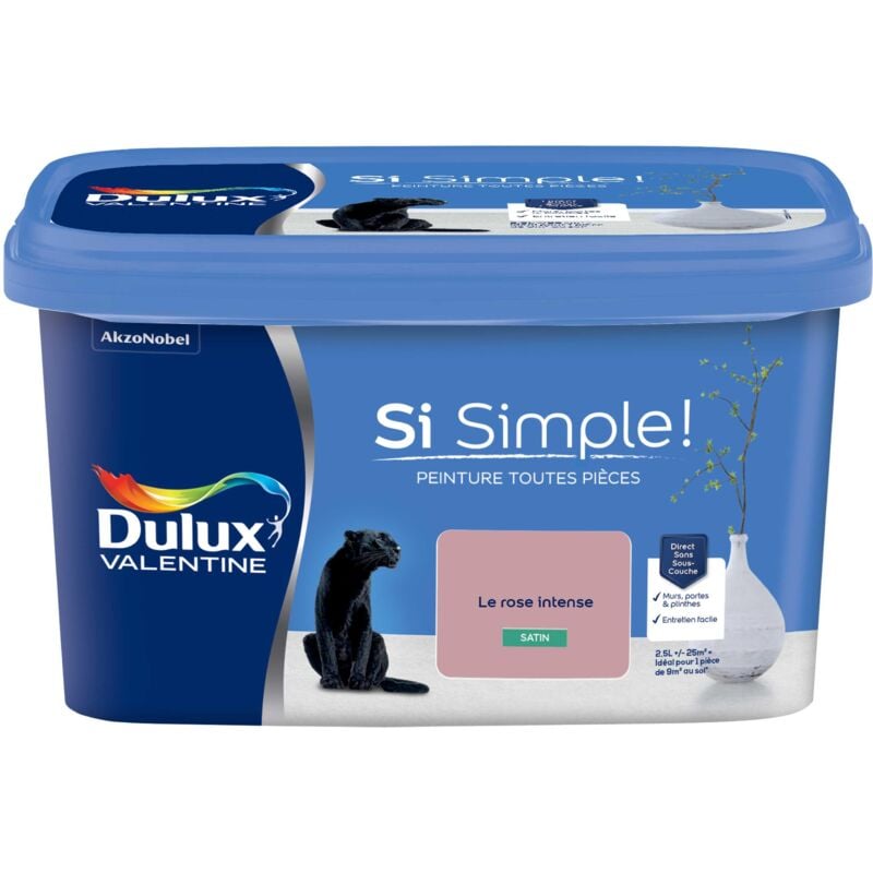 Peinture toutes pièces Si Simple Aspect Satin - Le Rose Intense 2,5 l Dulux Valentine