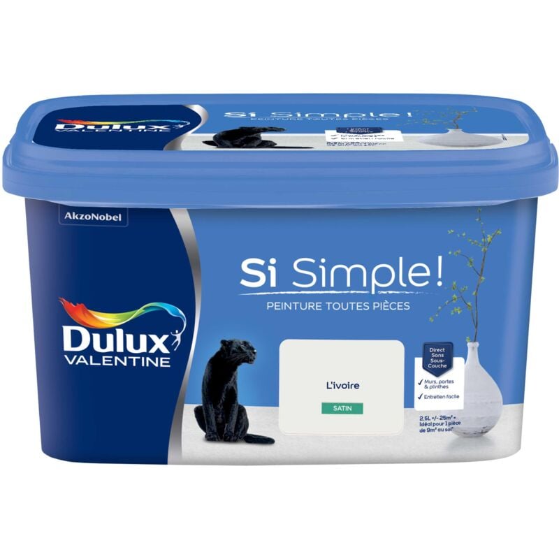 Peinture toutes pièces Si Simple Aspect Satin - L'Ivoire 2,5 L - Dulux Valentine