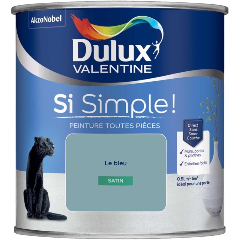 Peinture toutes pièces Dulux Valentine Si Simple Satin Le Bleu 0,5 l
