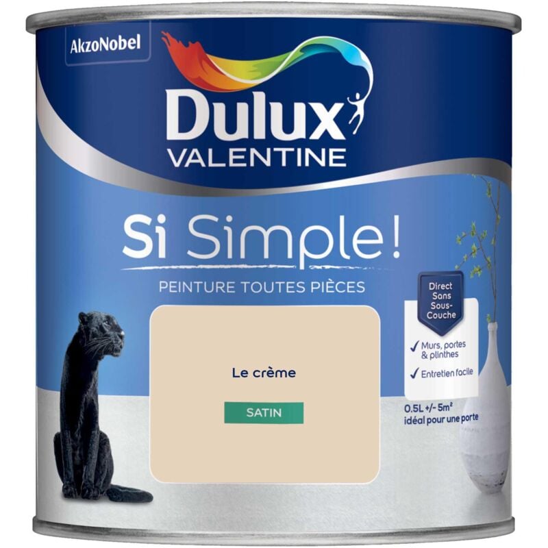 Peinture toutes pièces Dulux Valentine Si Simple Satin Le Crème 0,5 l