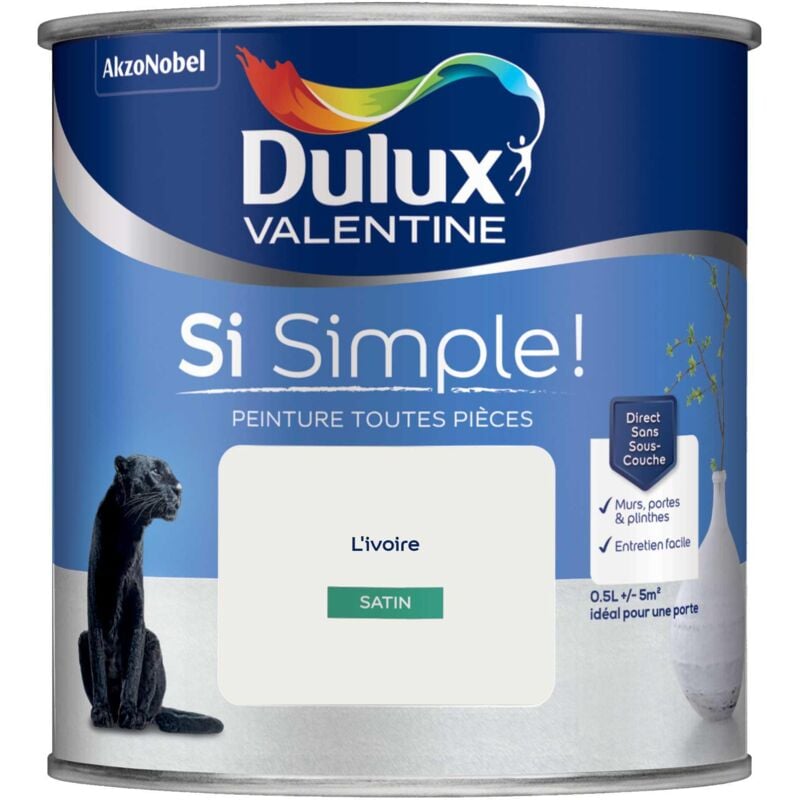 Peinture toutes pièces Dulux Valentine Si Simple Satin L'Ivoire 0,5 l