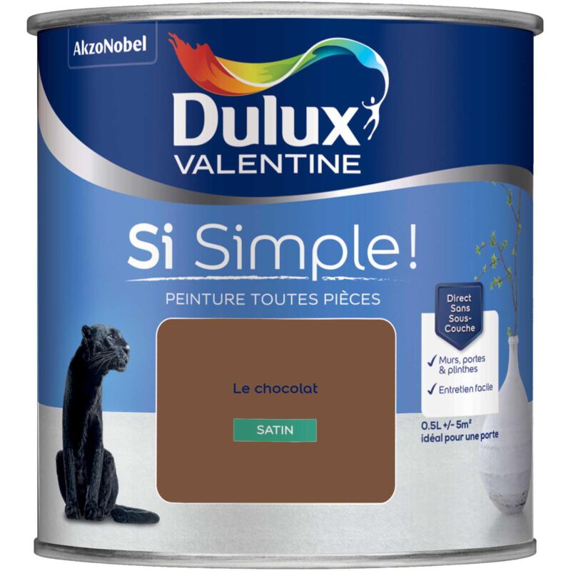 Peinture toutes pièces Dulux Valentine Si Simple Satin Le Chocolat 0,5 l
