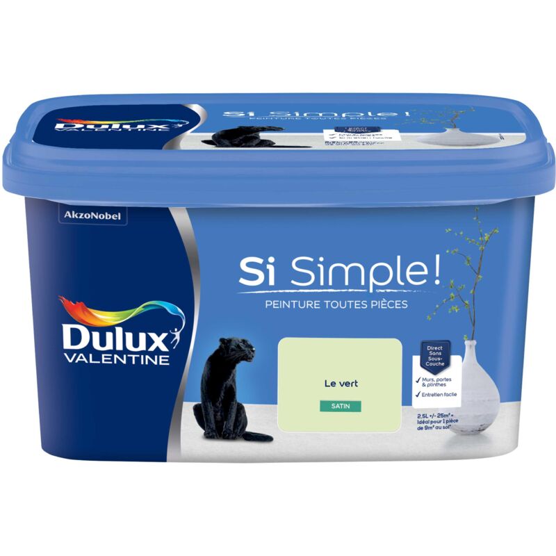 Peinture toutes pièces Si Simple Aspect Satin - Le Vert 2,5 L - Dulux Valentine