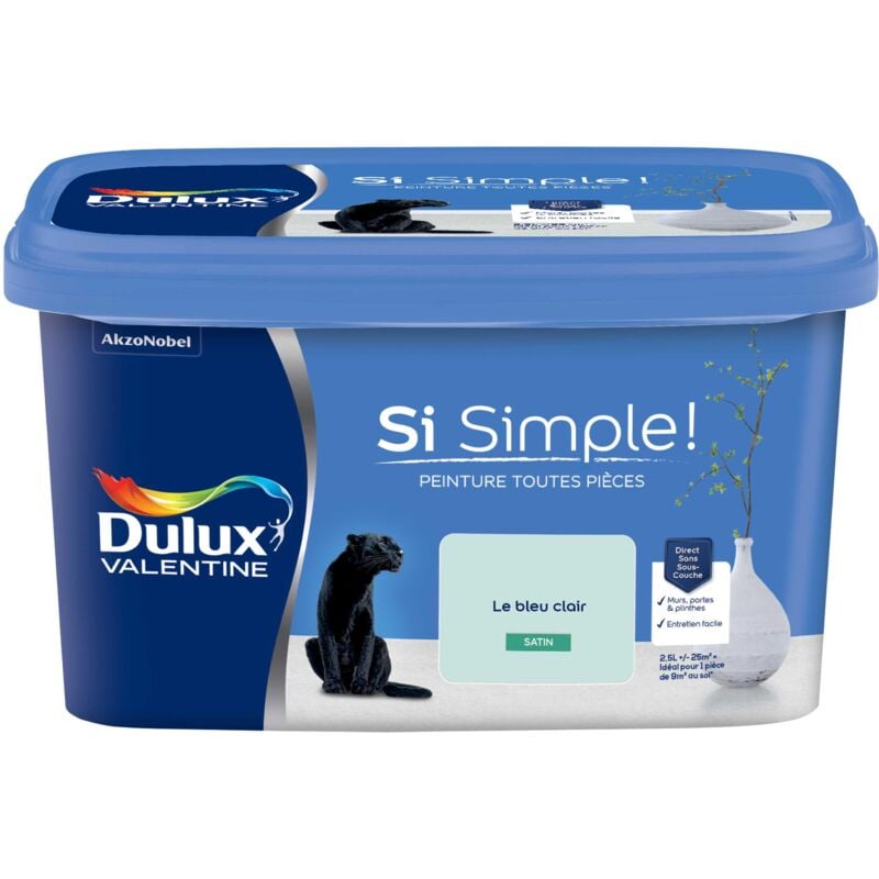 Peinture toutes pièces Si Simple Aspect Satin - Le Bleu Clair 2,5 l Dulux Valentine