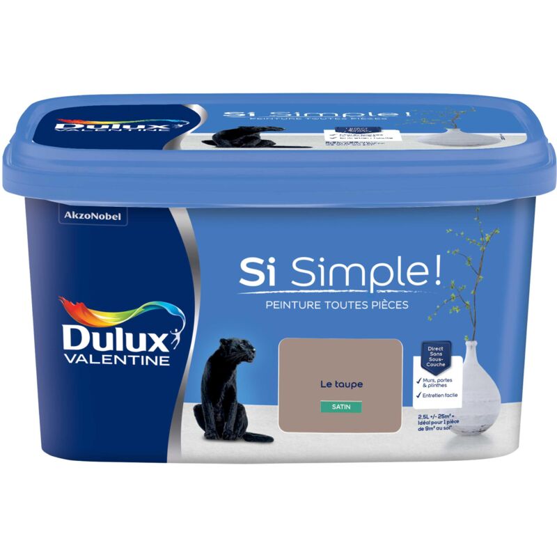 Peinture toutes pièces Si Simple Aspect Satin - Le Taupe 2,5 l Dulux Valentine