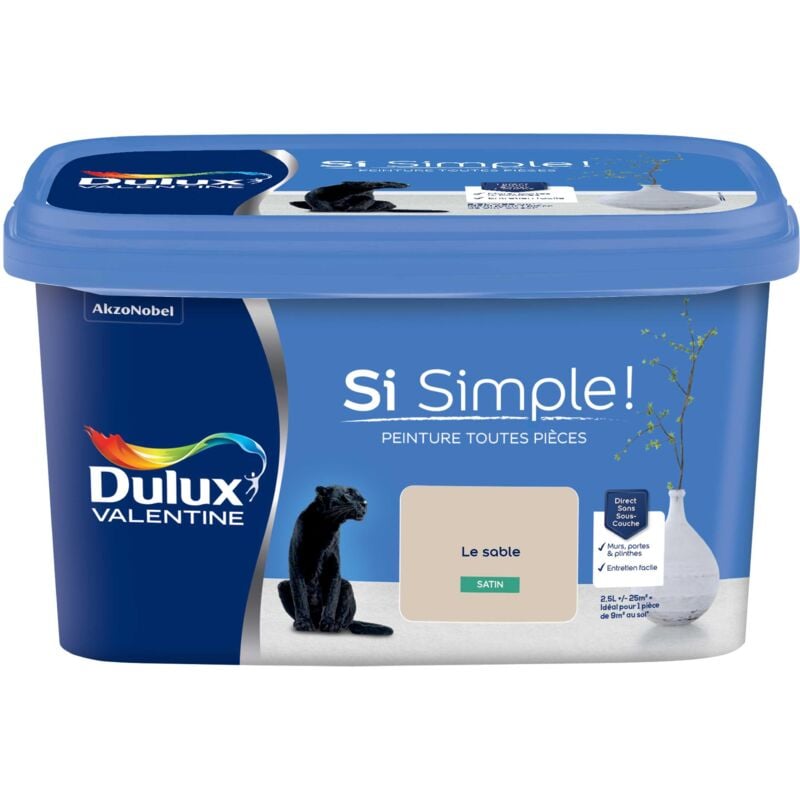 Peinture toutes pièces Si Simple Aspect Satin - Le Sable 2,5 L - Dulux Valentine