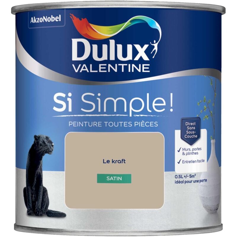 Peinture toutes pièces Dulux Valentine Si Simple Satin Le Kraft 0,5 l