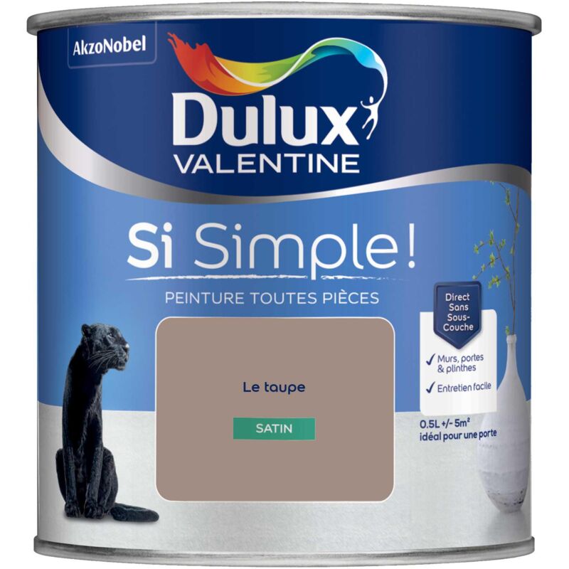 Peinture toutes pièces Dulux Valentine Si Simple Satin Le Taupe 0,5 l