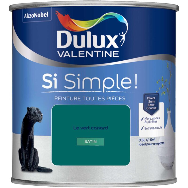 Peinture toutes pièces Dulux Valentine Si Simple Satin Le Vert canard 0,5 l