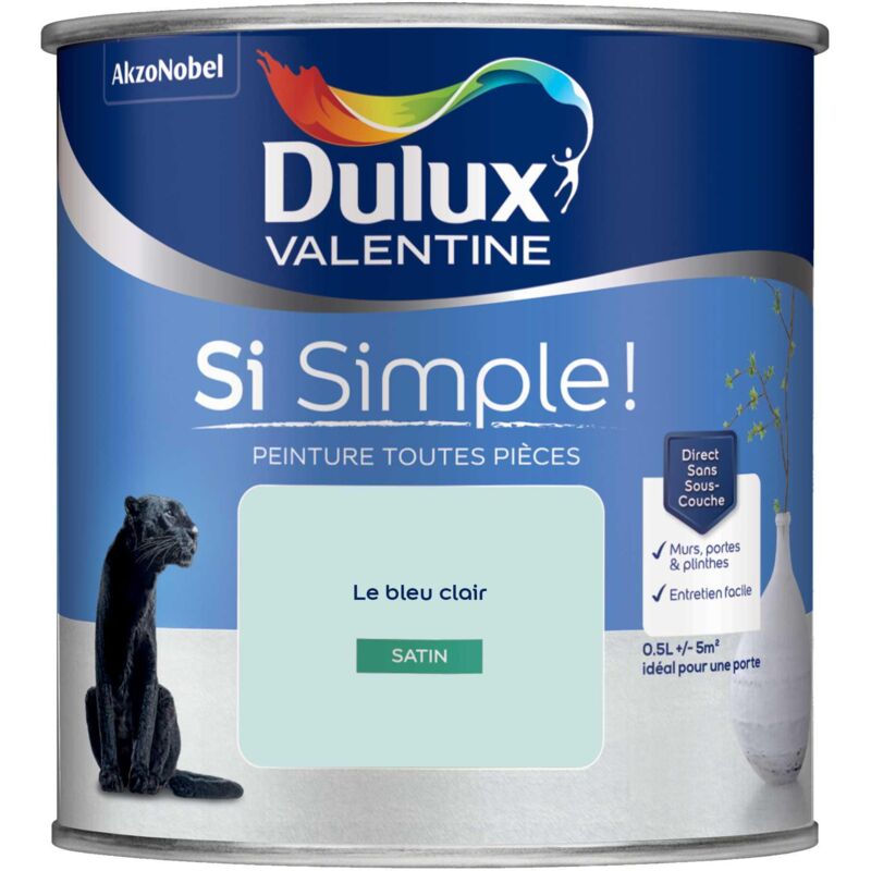 Peinture toutes pièces Dulux Valentine Si Simple Satin Le Bleu Clair 0,5 l