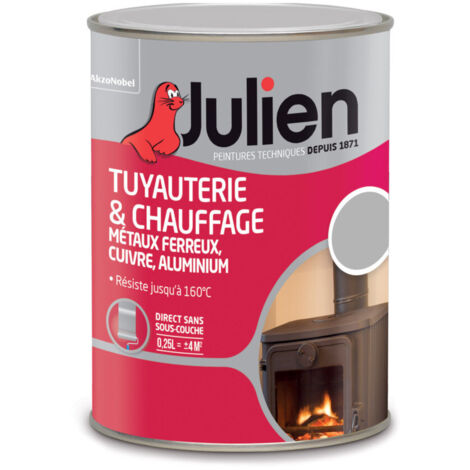 Peinture Tuyauterie Et Chauffage Brillante Blanc 0.25 litre - JULIEN