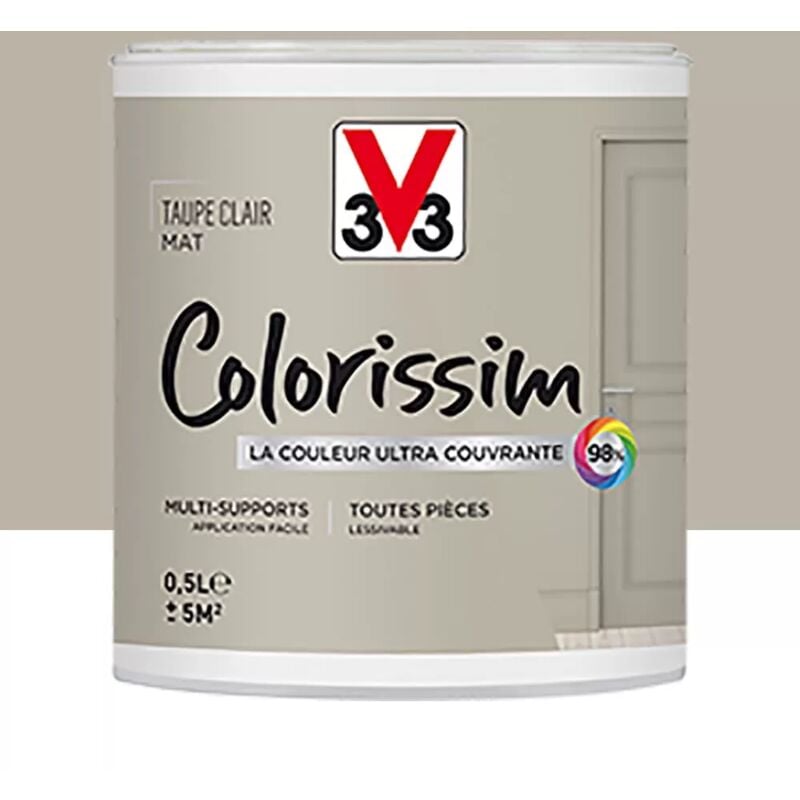 Peinture Multi-supports V33 Colorissim Mat Taupe clair 0,5 l