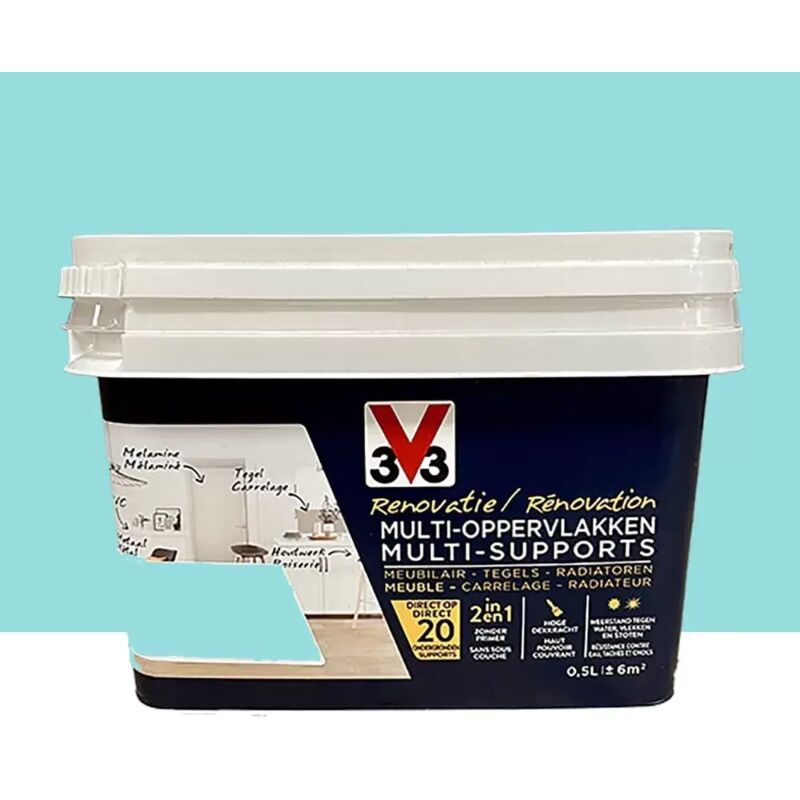 V33 - Peinture Rénovation Multi-Supports Bleu nordique 0,5 l