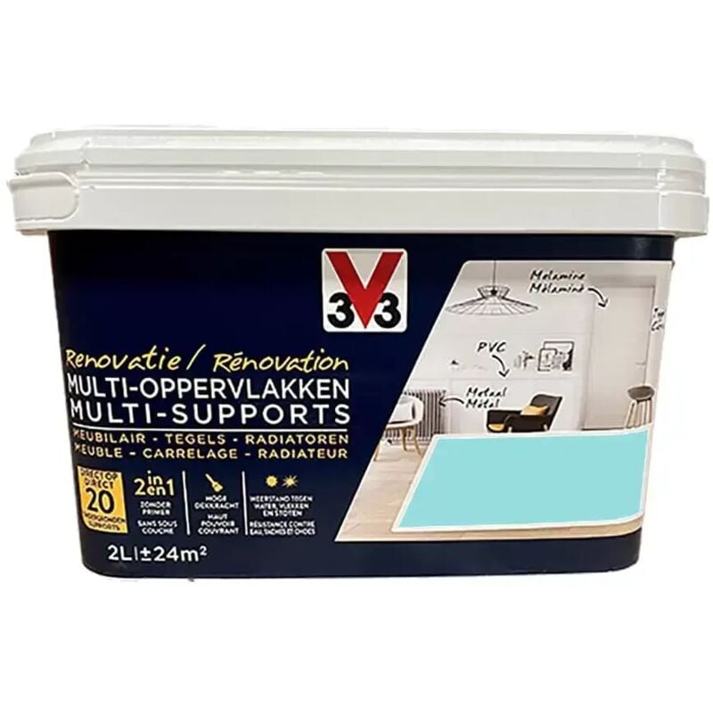 V33 - Peinture Rénovation Multi-Supports Bleu nordique 2 l