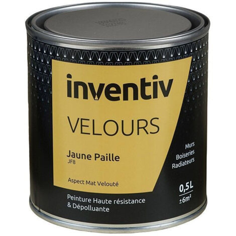Peinture Velours Jaune Paille Haute Résistance - INVENTIV (0,5L)