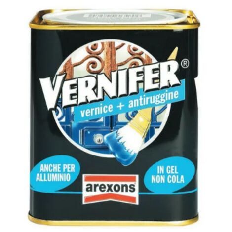 Peinture Vernifer antirouille antirouille couleur vert Renaissance 750 ml e'mail pour application directe sur rouille pour fer Verde Rinascimento - RAL 4890