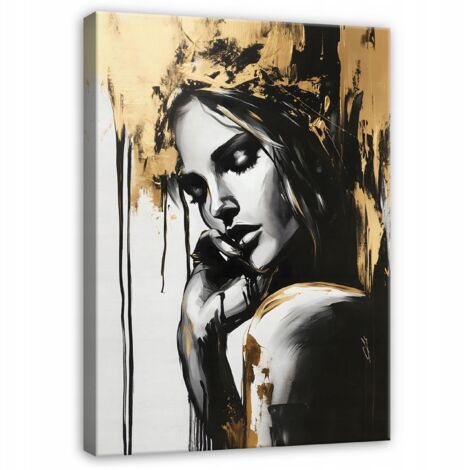Peinture visage femme abstraite sur toile Murale pour chambre salon 60x40
