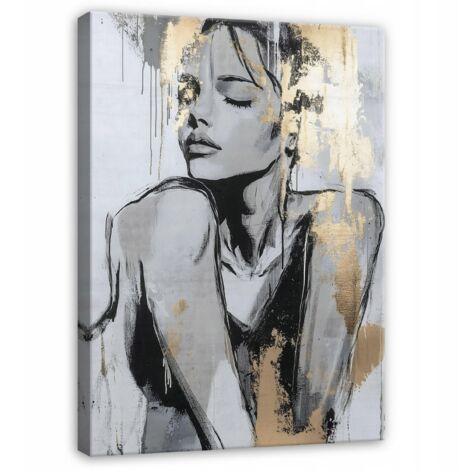 Peinture visage femme moderne sur toile Murale pour chambre salon 100x70