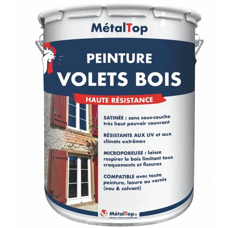 Peinture Volets Bois - Pot 5 L - 7032 - Gris silex - Metaltop