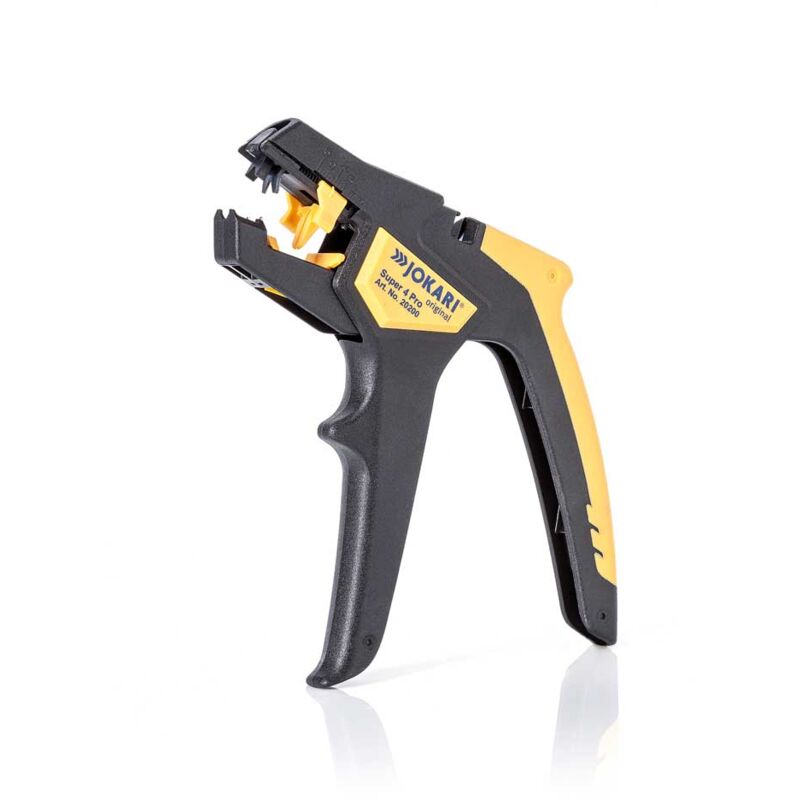 Jokari - Pelacables Super 4 Pro (para secciones de conductor de 0,2 a 6 mm², tope de longitud ajustable de 5 a 15 mm, mango ergonómico, cuchillas