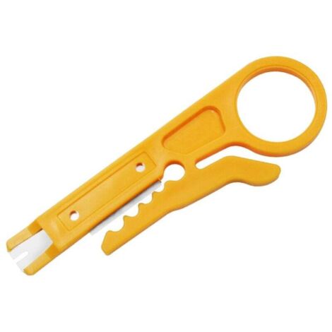 Pelacables KZQ RJ45, pelacables eléctricos, herramienta de punzón IDC estilo 110 para LAN, IDC, RJ11, Cat5, Cat6, audio y video, cuchillo pelacables aislado.