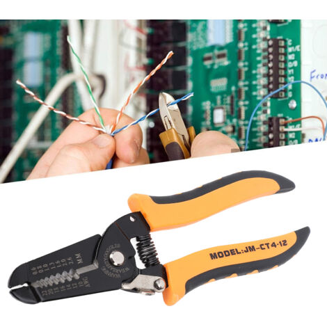 Pelacables multifuncional para cables de 10 a 22 AWG con bloqueo de seguridad - Pelacables de acero al carbono para cables rígidos y flexibles