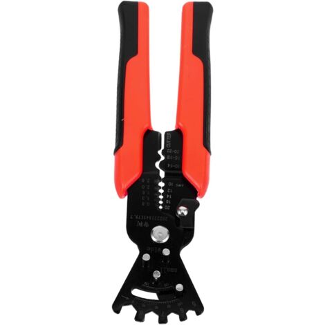 Pelacables multifuncional para electricistas, alicates de crimpado y corte, práctico para mantenimiento eléctrico y talleres.