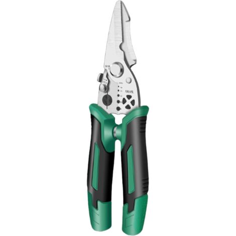 Pelacables, pelacables eléctrico multifuncional, cortacables y alicates ergonómicos de mano, tijeras de electricista de alta resistencia, superficie lisa y antideslizante.