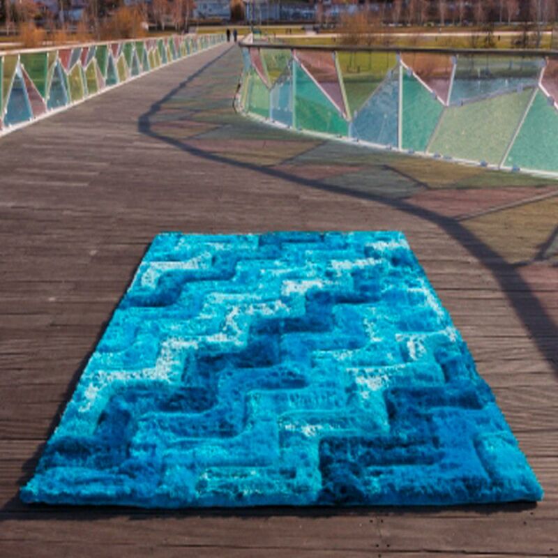

Carving - Olas de poliéster azul ondas 3d - Bleu