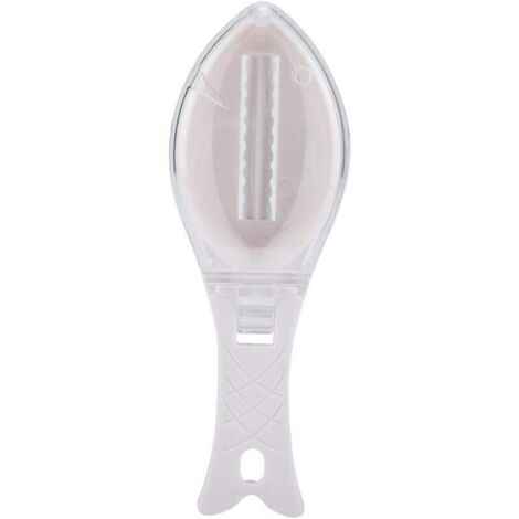 Pelador de escamas de pescado rápido y seguro – Utensilio de cocina ergonómico de acero inoxidable blanco, juego de 1
